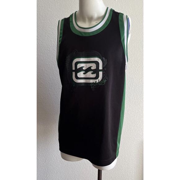 Vintage Billabong Hawaii Basketball Jersey Black/Green Dazzle Y2K Surf Large - Picture 1 of 15
